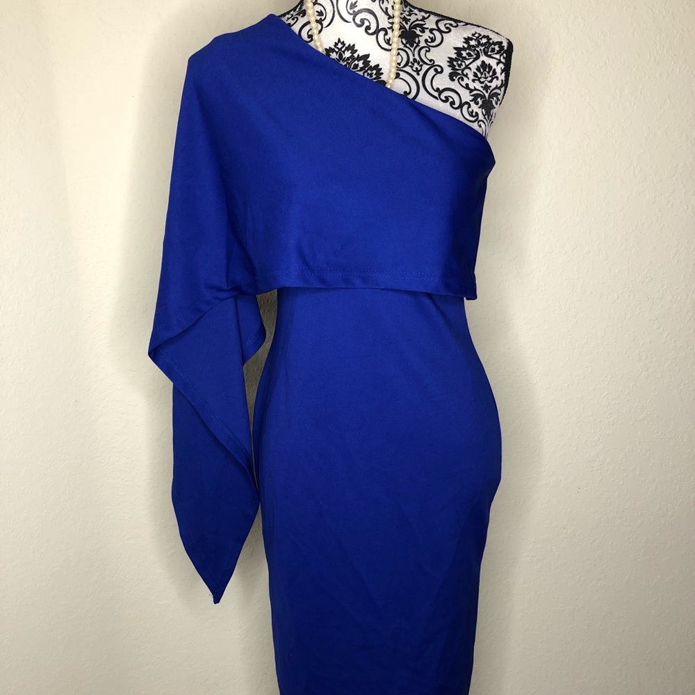 Blue One Shoulder Dress